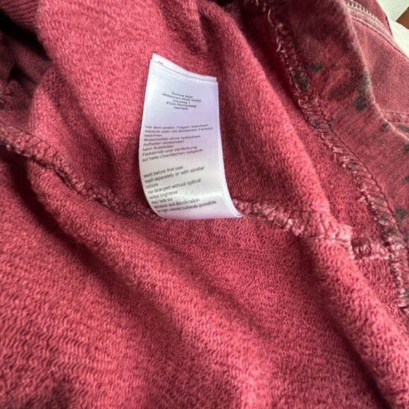 Simclan Womens Burgundy Textured Zip Up Hoodie Jacket Size 40 Outdoor Pockets - Picture 5 of 10